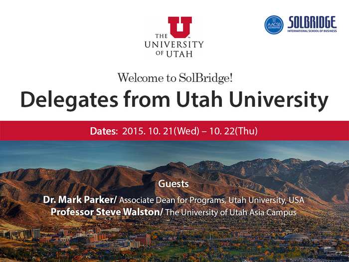 Welcome to SolBridge! Delegates from Utah Univeristy.