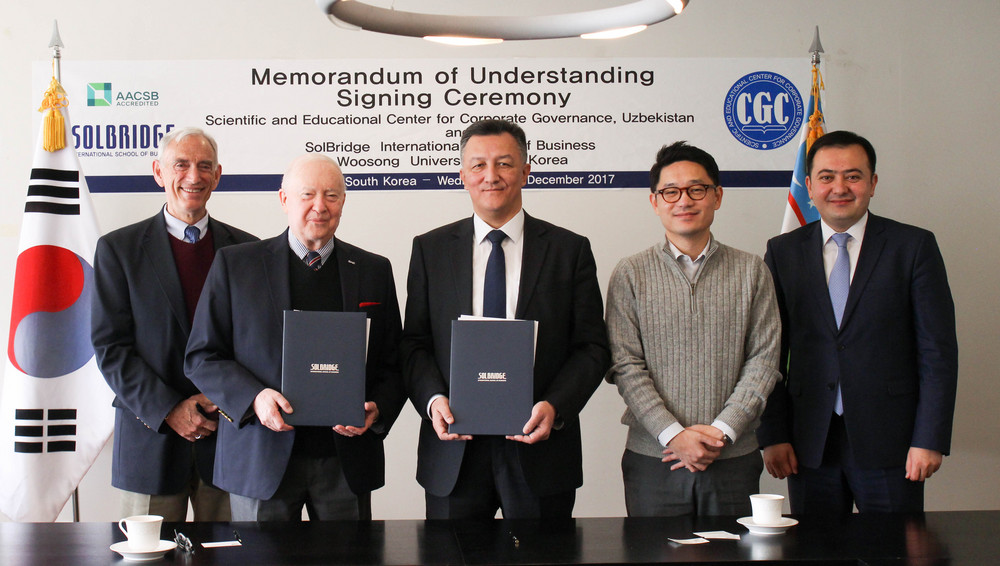 SolBridge and the Scientific and Educational Center for Corporate Governance, Uzbekistan Sign MOU